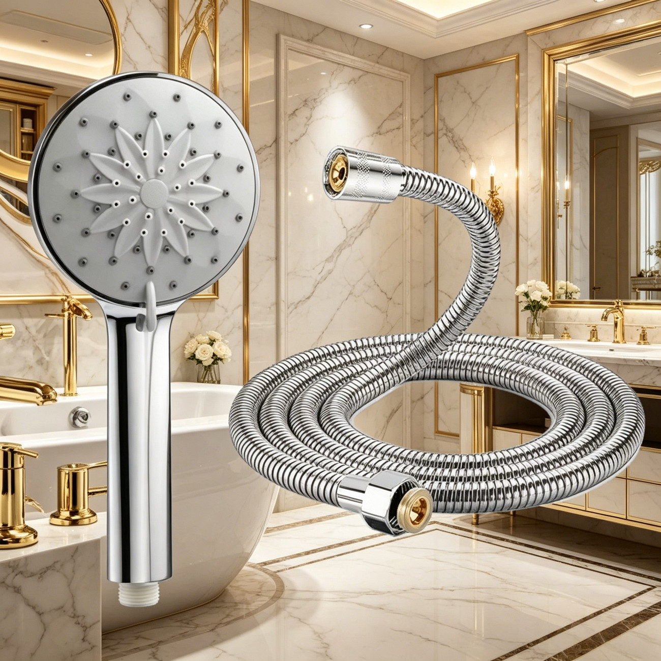 Relaxing High-Pressure Handheld Shower Head - 6 Spray Modes, G1/2" Connector