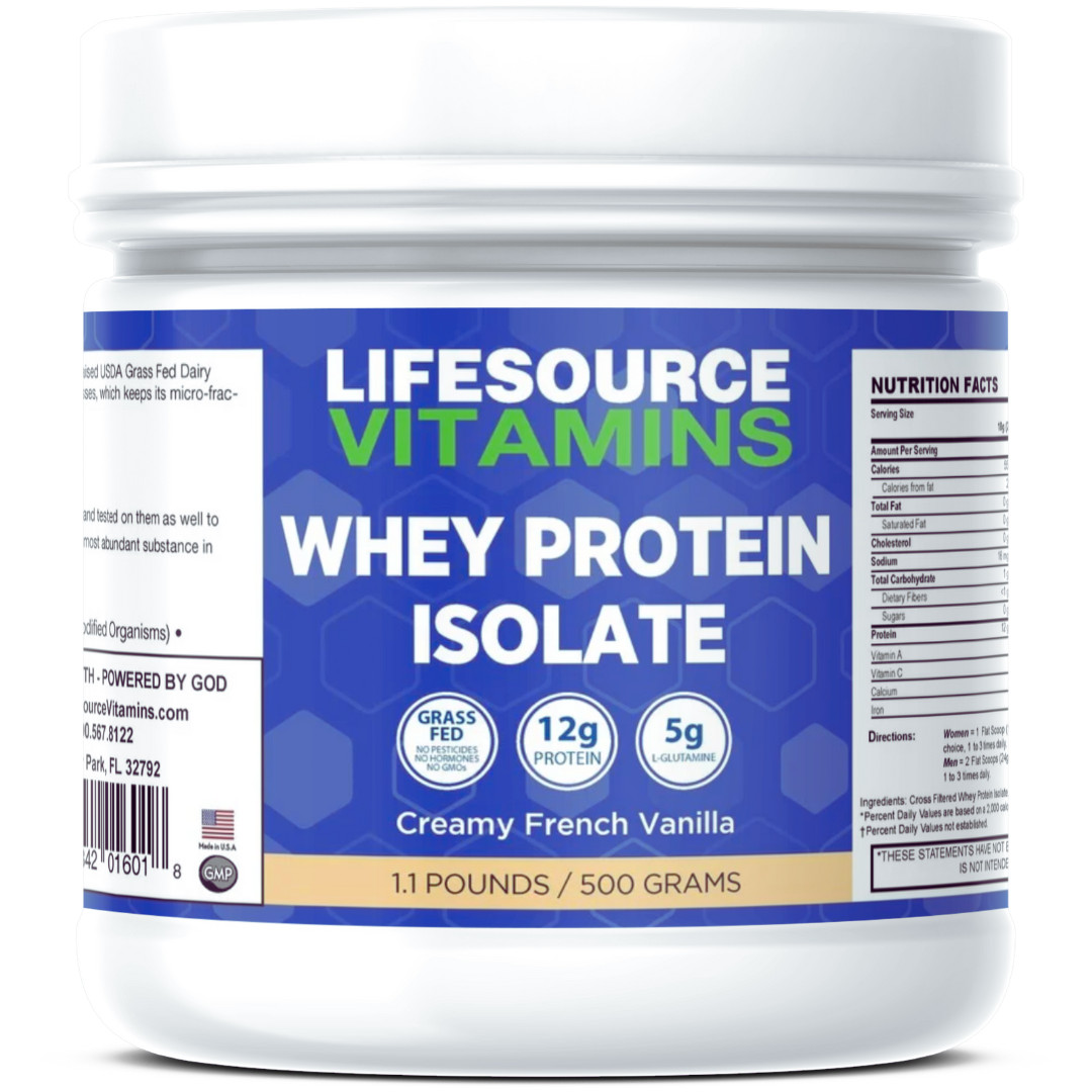 LifeSource Vitamins Whey Protein ISOLATE - Creamy French Vanilla 1.1lb.