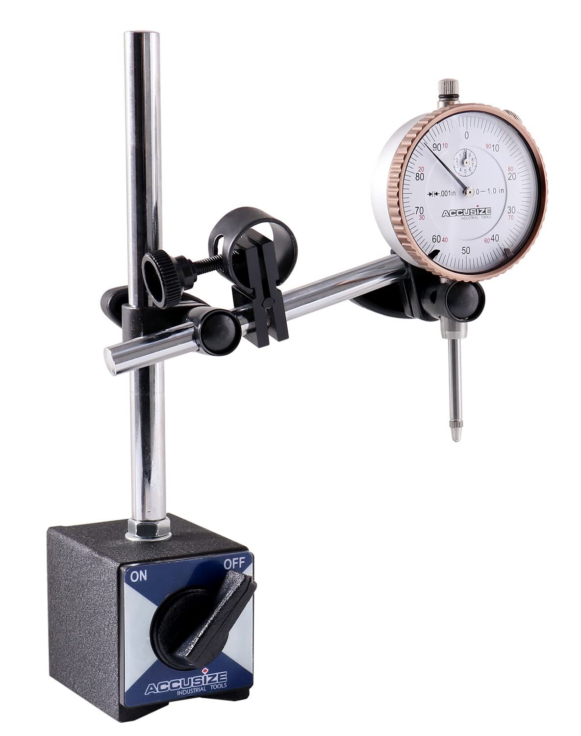 Accusize 110 lb Pull, Fine Adjustment, 0-1" Indicator, Satin chrome finish