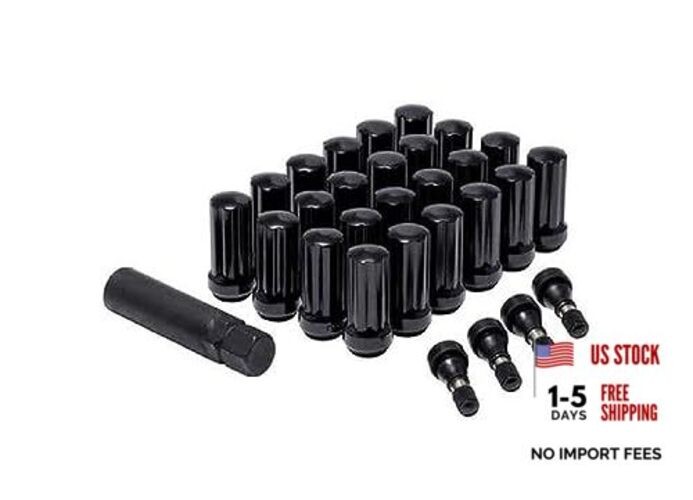 ProComp Alloys 16104B Lug Nut Kit 14 x 2 HT Spline 6 Lugs Black w/Val Stem Lug