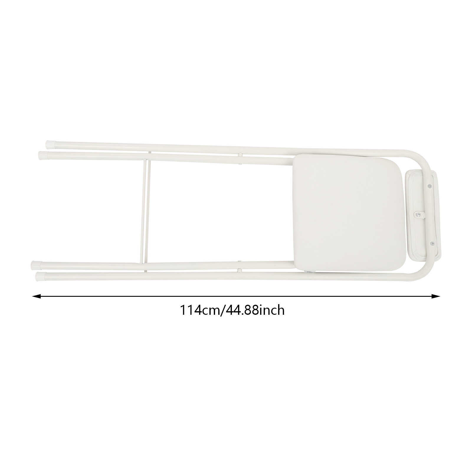 White Foldable Bar Chair - Tall Folding Stool with 275.58 lbs Capacity