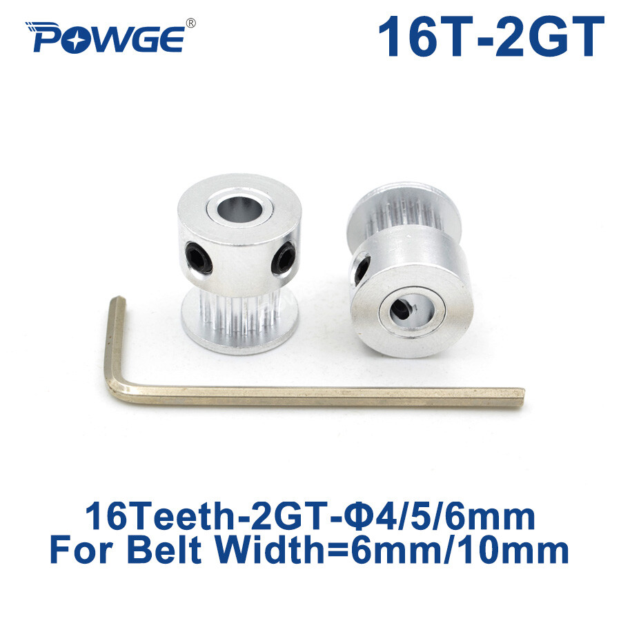 16 Teeth 2GT/GT2 Timing Pulley Bore 4/5/6mm for Belt width 6/10mm 16teeth 16T