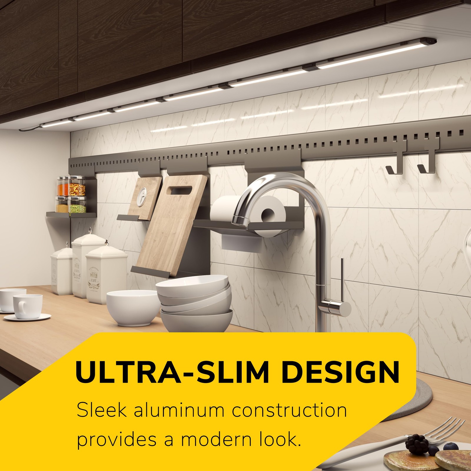 12 Inch Plugin LED Under Counter Lights Kitchen Daylight 5000K 3 Pack