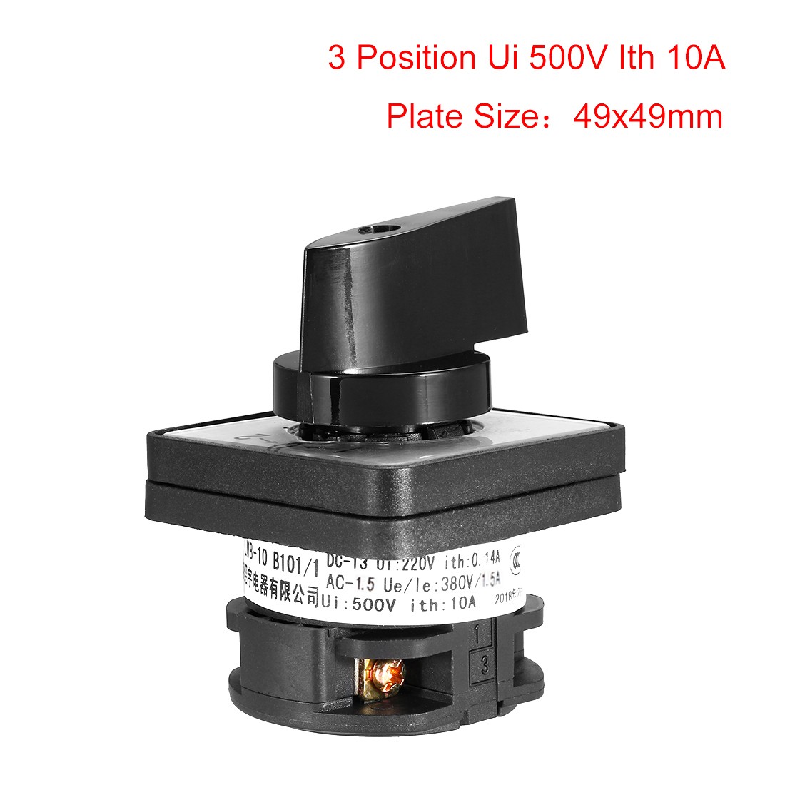 Changeover Switch 3 Position Rotary Selector Cam Switch 4 Terminals Momentary