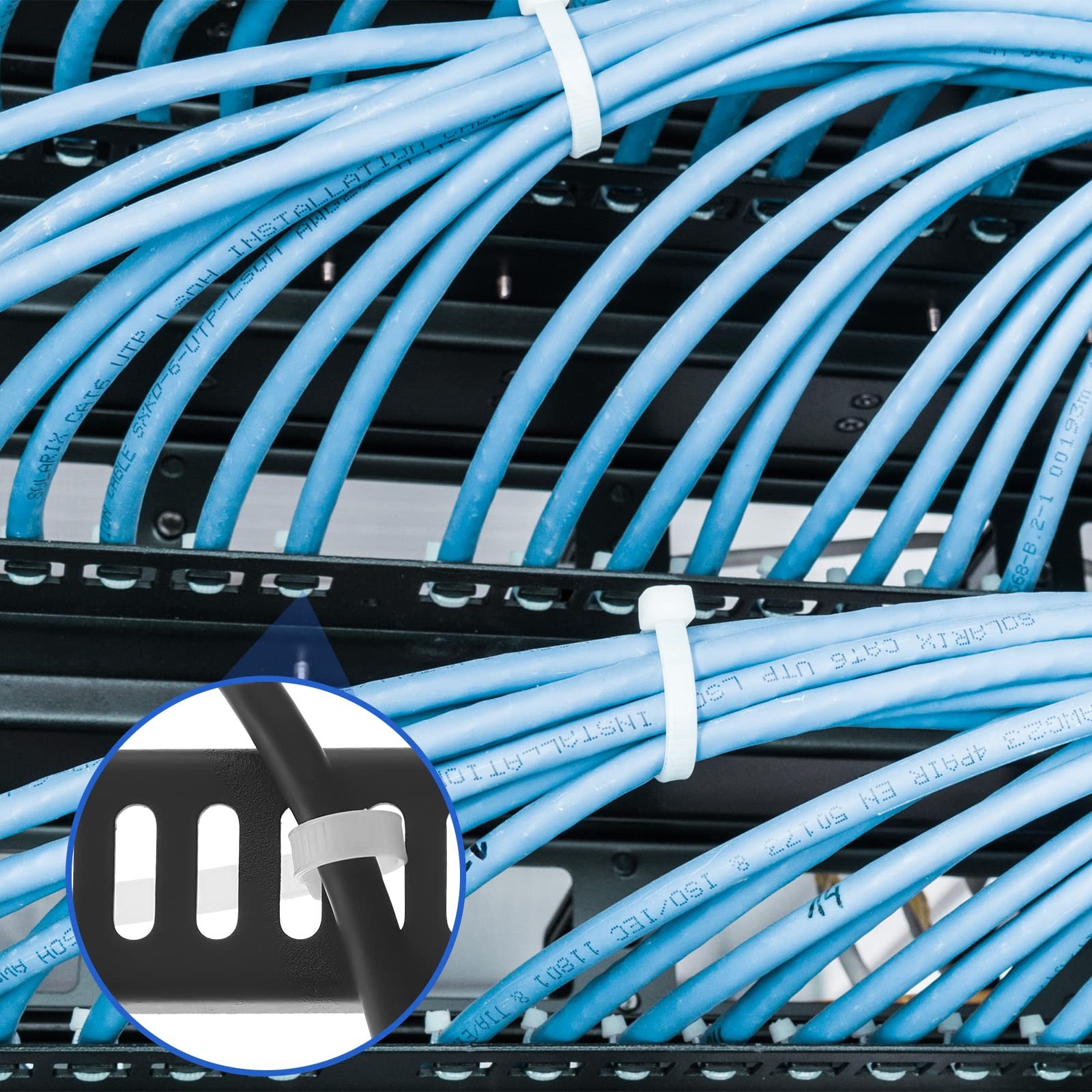2 Pcs 1U Horizontal 19 Inch Rack Mount Cable Management Support Bar Bracket C...