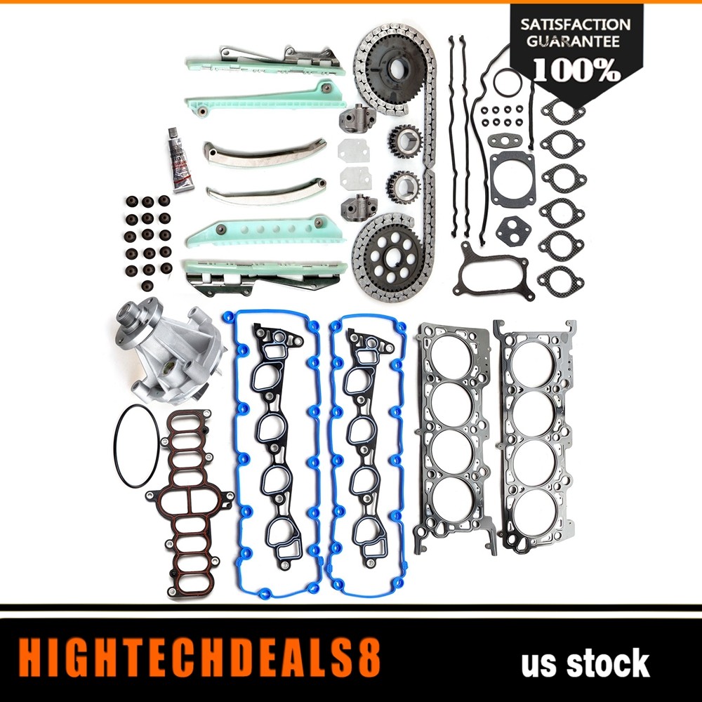 Timing Chain Kit Head Gasket Set Water Pump W/ Gasket Fits 97-99 Ford F-150 4.6L