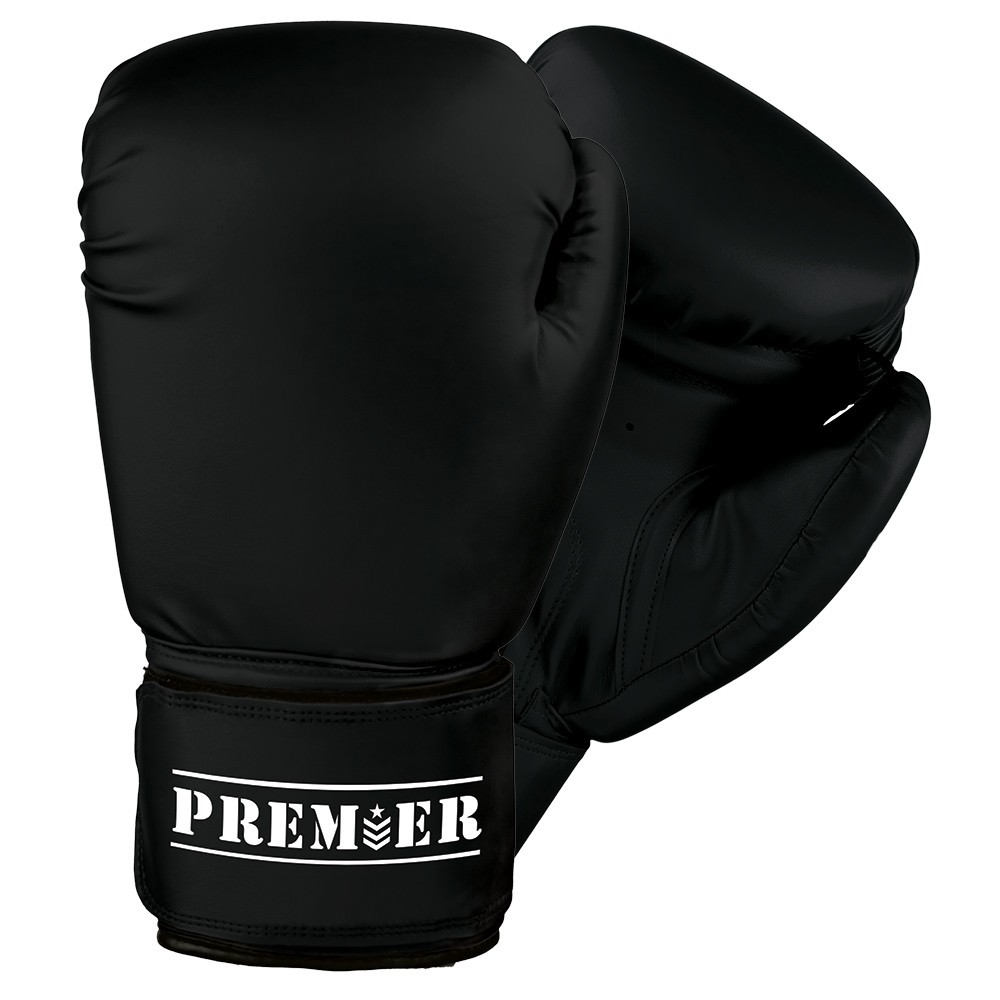 Black 12 oz Training Boxing Gloves Premier