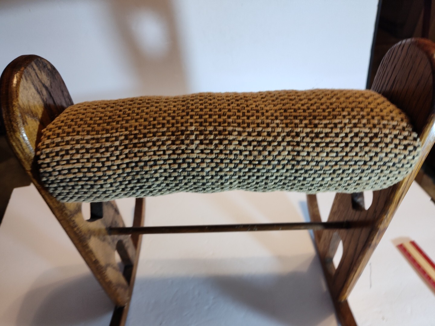 Rocking Wood Foot Stool Padded