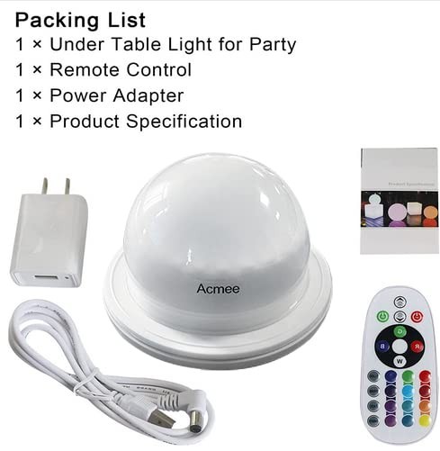 Under Table Light for Parties, Cocktail Table Lighting for Wedding with 1 Pack
