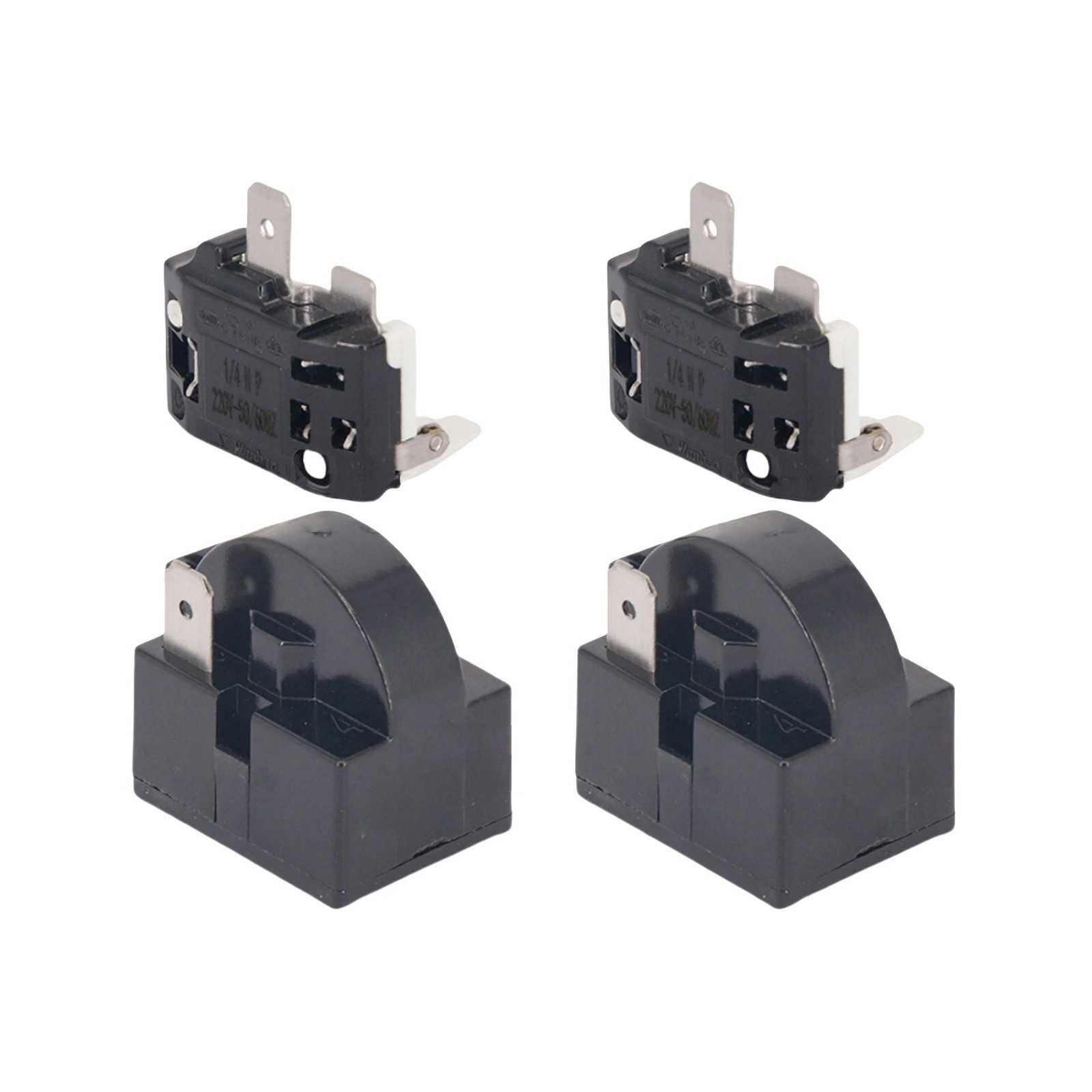 Universal Refrigerator Starter Relay QP2-4.7 2 Pin and Overload Protector 6750C