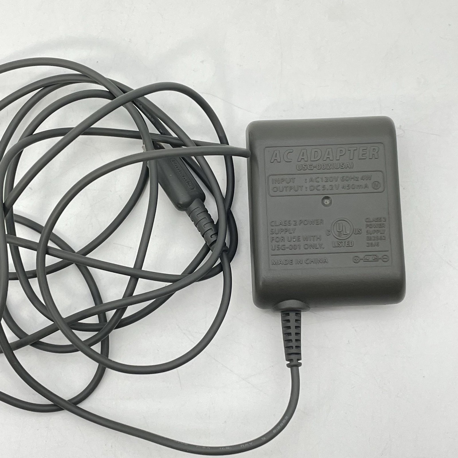 Nintendo AC Adapter Charger USG-002(USA) Gray For Nintendo DS Lite OEM Original