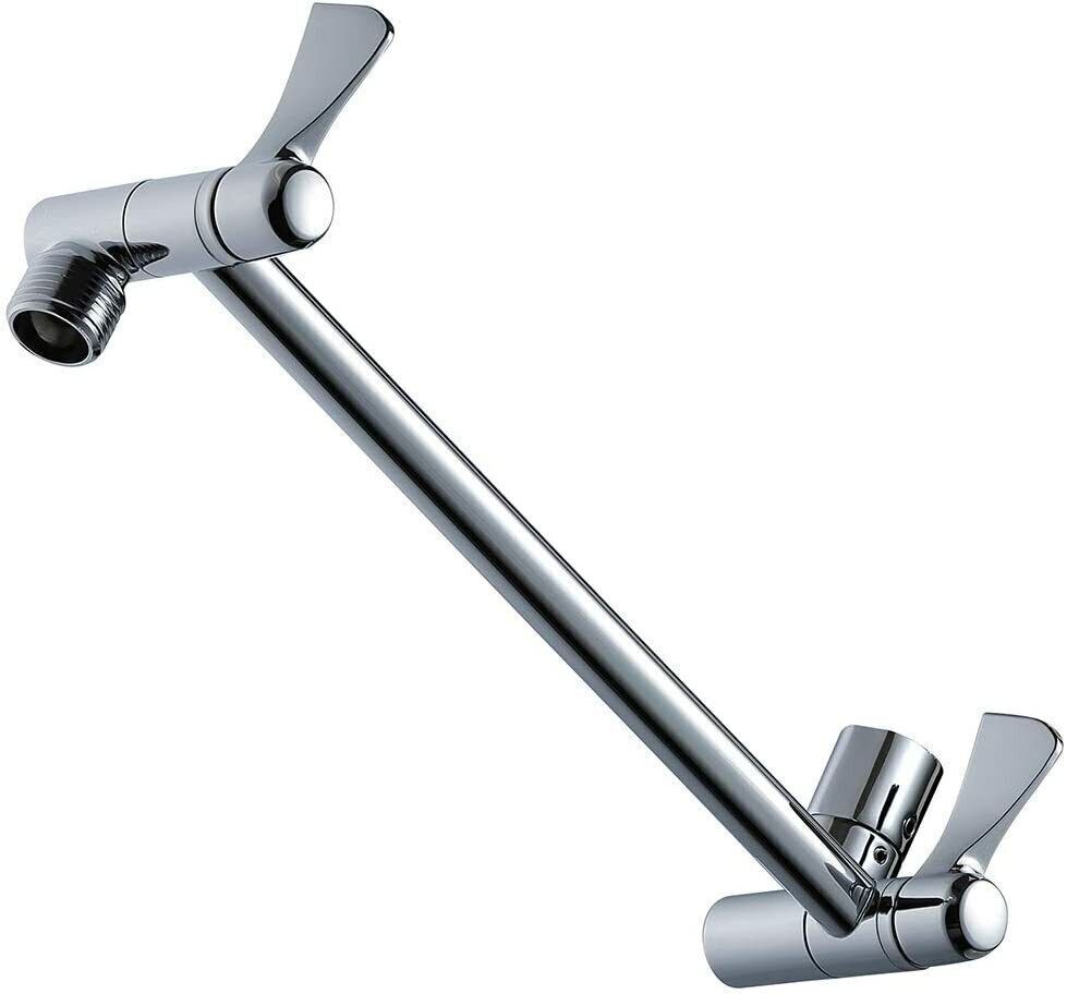 11" Universal Shower Arm Extension Height Adjustable Chrome Arm with Lock Joints