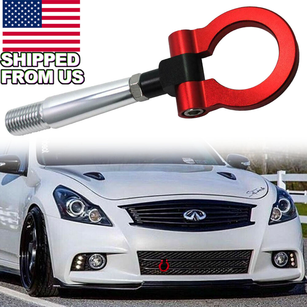 Red Aluminum Track Racing JDM Tow Hook Ring For Infiniti Q50 Q60 G37 FX35 37