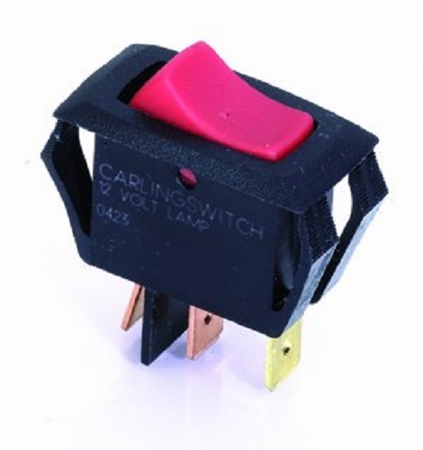 NTE Electronics 54-089 Sealed Automotive/Marine Nylon Snap-In Rocker Switch