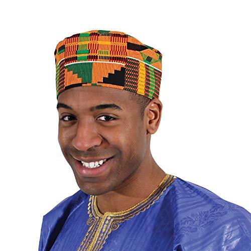 African Kente Kufi Hat, Kofi Ankara Cap, Men Black History...