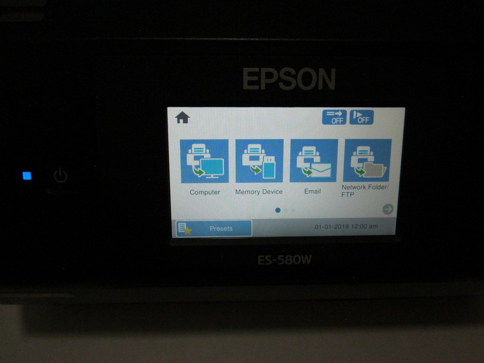 Epson WorkForce ES-580W Wireless Duplex Touchscreen Document Scanner J382C