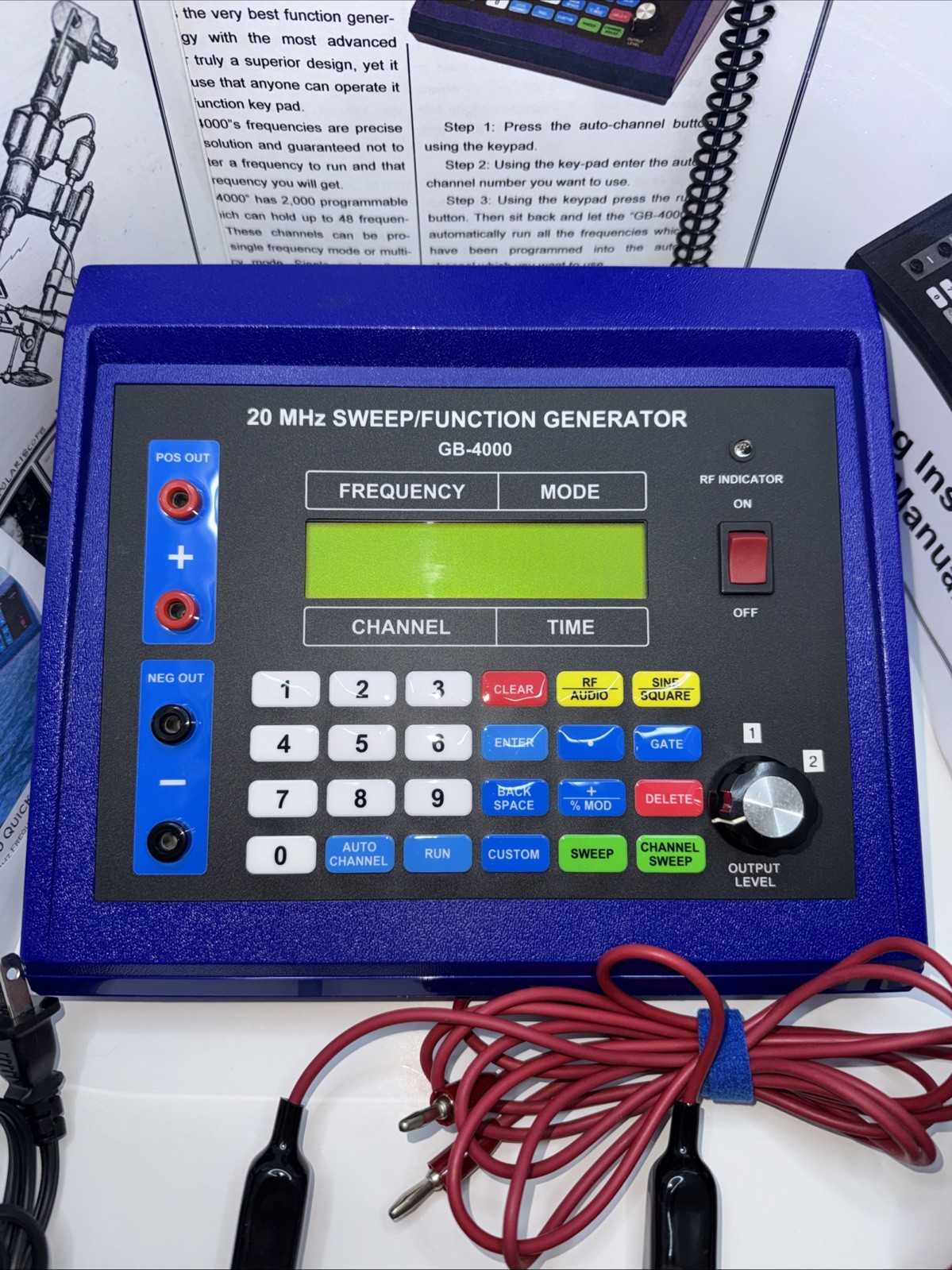 GB-4000 20 MHz Sweep/ Function Generator- Complete- Excellent Cond. -Tested-Rife