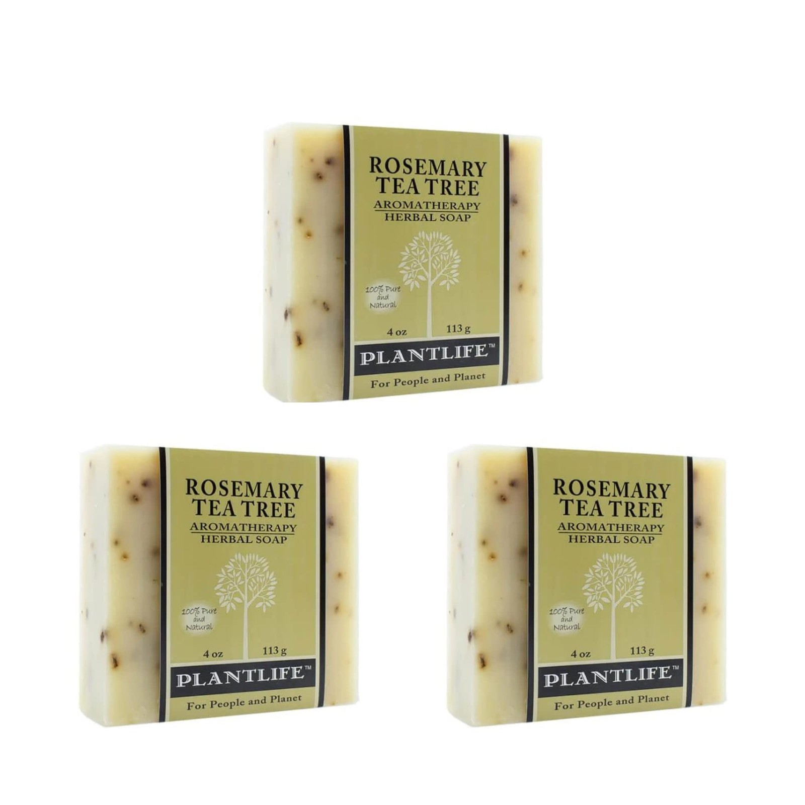 Plantlife Rosemary Tea Tree Bar Soap 3-Pack - Moisturizing & Soothing