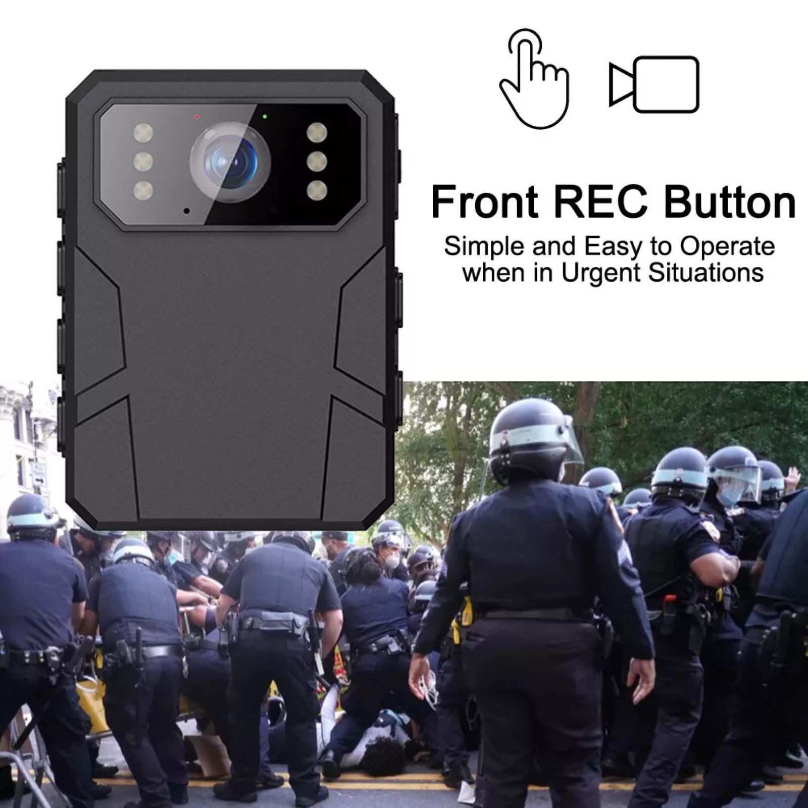 4K HD Police Wearable Cam Body Camera Recorder w/ Audio Night Vision Record