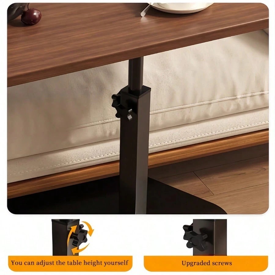Modern Rotatable Sofa Armrest Tray Table Adjustable Space Saving Couch Snack TV