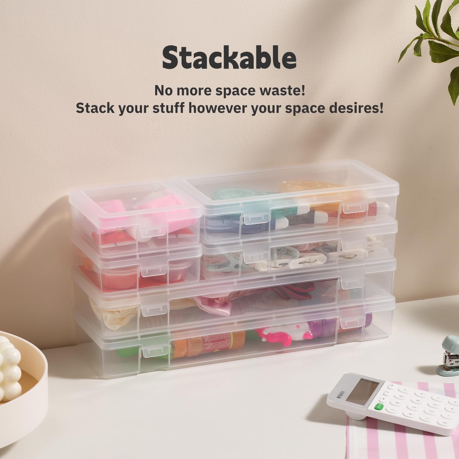 Plastic Clear Storage Containers for Organizing, Craft Storage Organizers and...