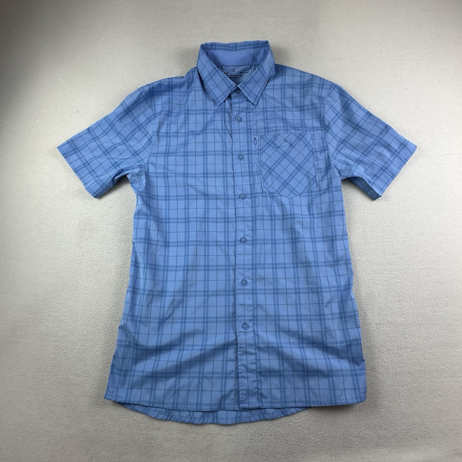 Under Armour High Tide Shirt Mens Small Blue Short Sleeve Fishing Lightweight