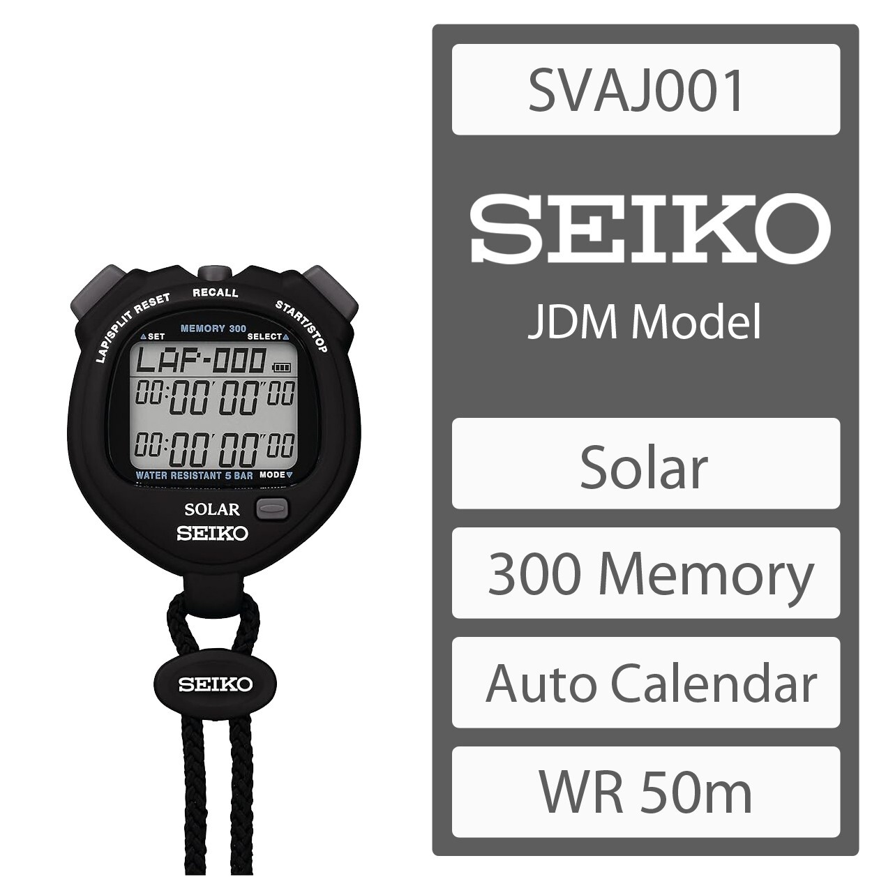 SEIKO PROSPEX SVAJ001 Solar Standard Stop Watch JDM Model