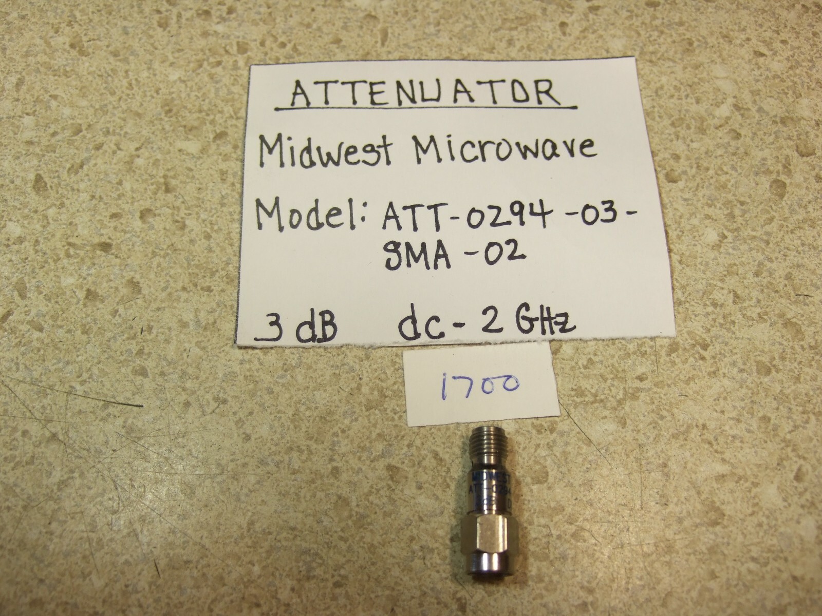 Midwest ATT-0294-03-SMA-02 Attenuator 3 dB 2 GHz 2 Watt