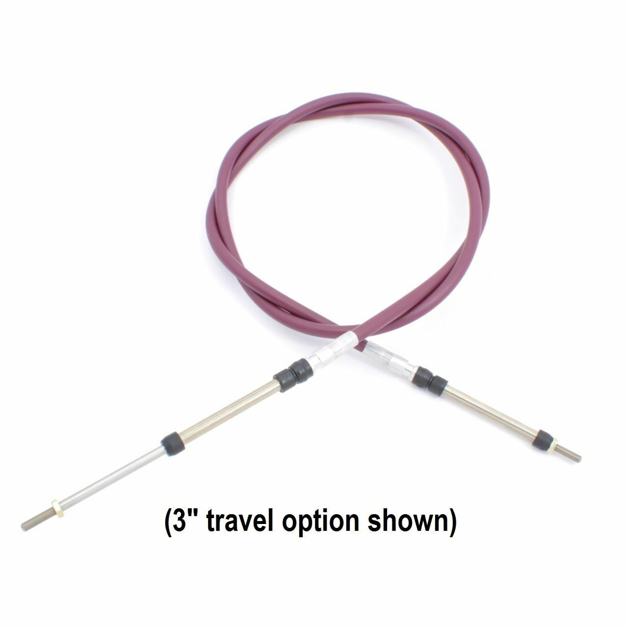 4 Series Push-Pull Cable,  Clamp Hubs, 1/4-28 Rods, (choose travel option)