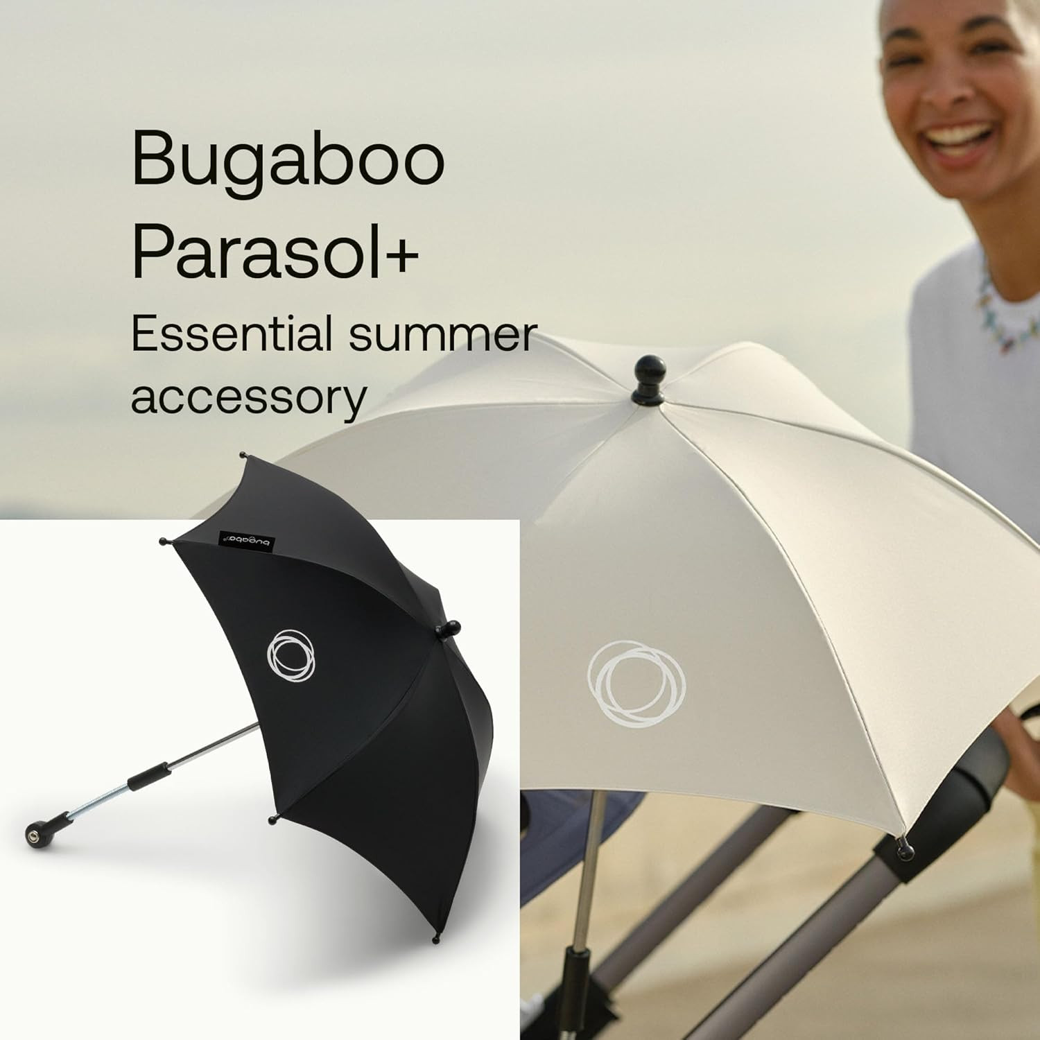 UPF 50+ Parasol Umbrella for Strollers - Adjustable Shade, Easy Attachment, Blac