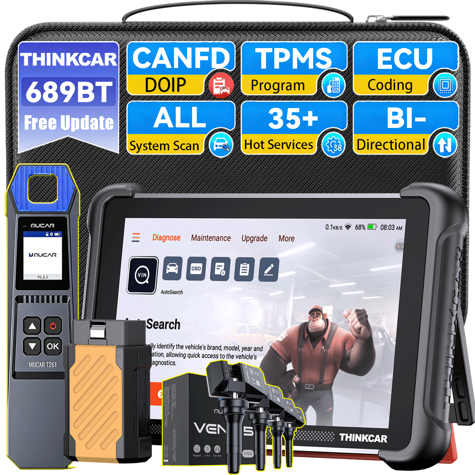 ThinkScan 689BT TPMS Program Scanner Tire System Full Diagnostic Tool 35+Resets