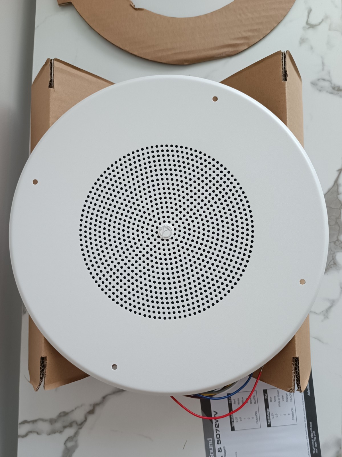 SET of 6 Atlas Sound LP SD72W In-Ceiling Speakers Assembly with 25V/70.7V New