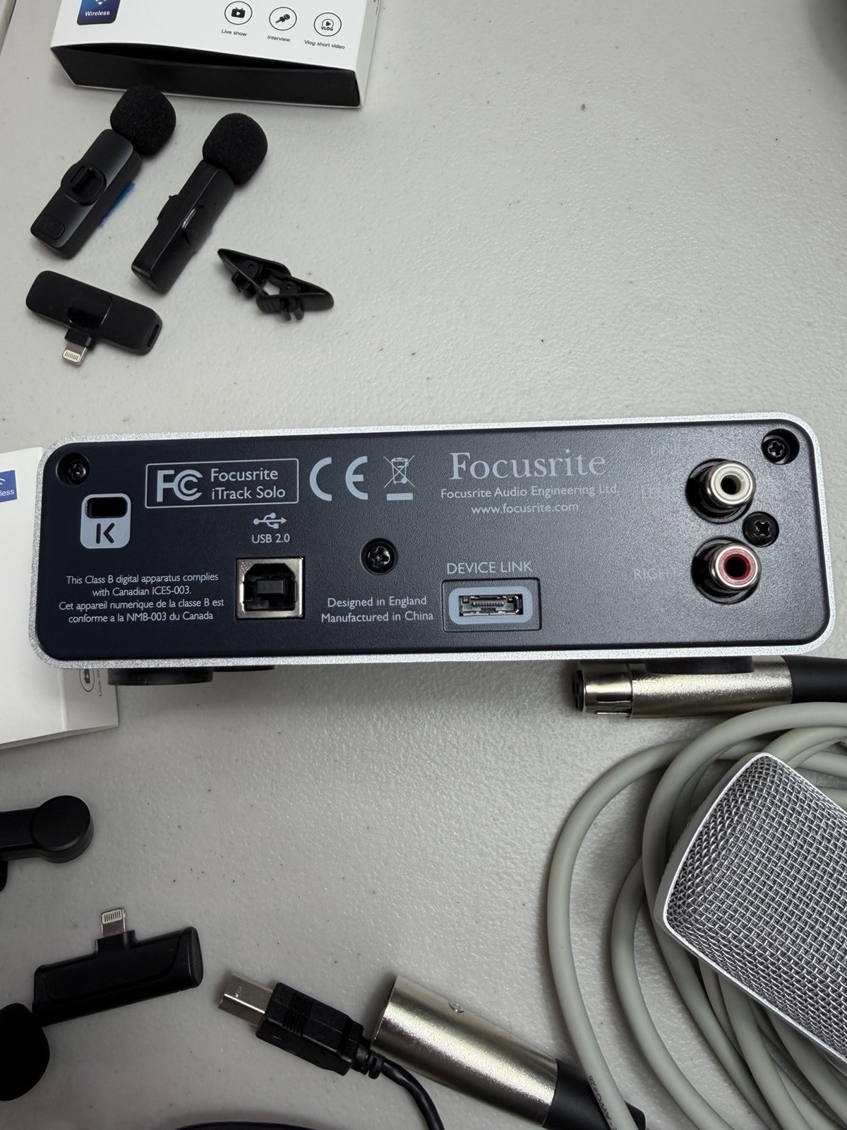 Focusrite iTrack Studio w/ iTrack Solo Recording Interface Microphone Headphones