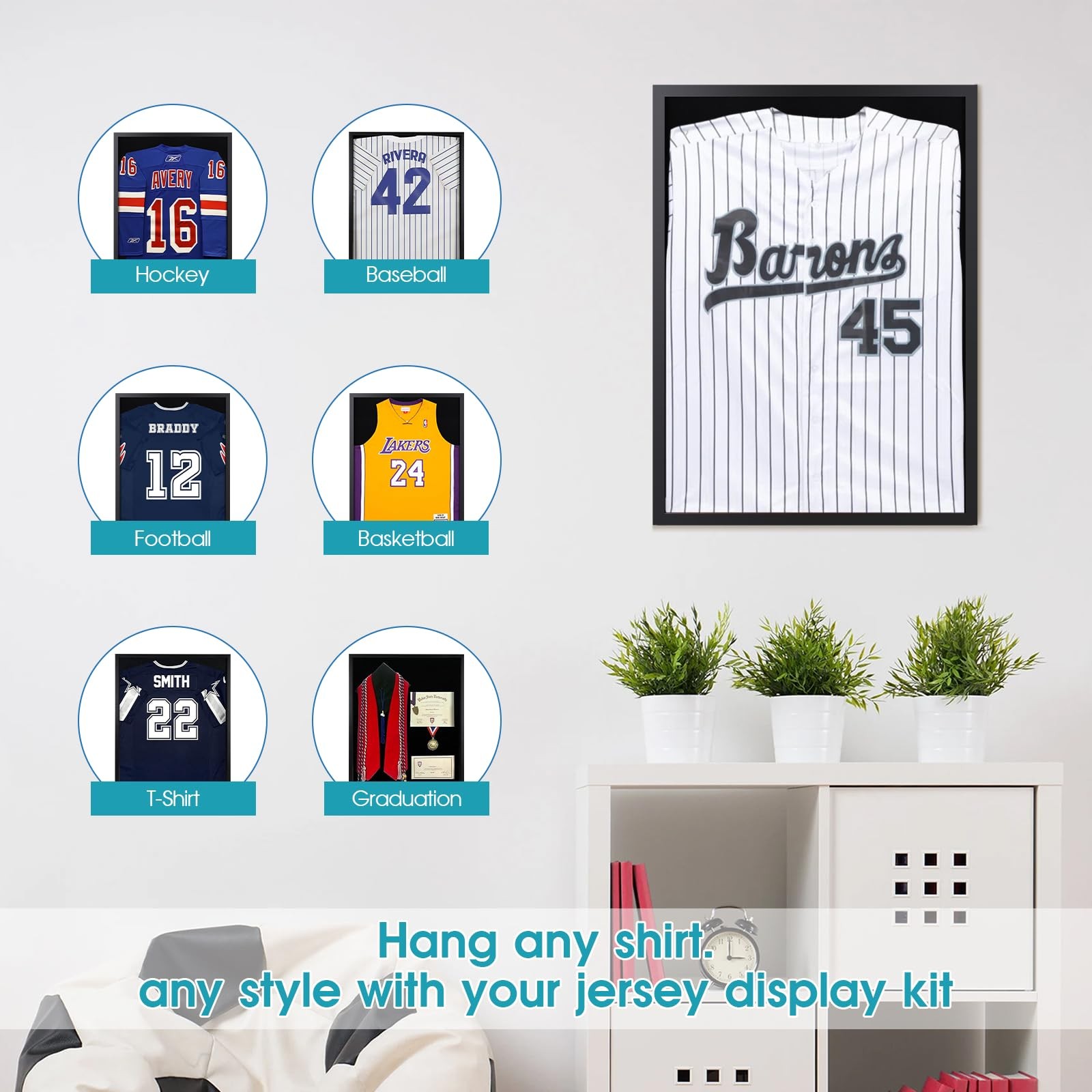 16x20 Small Shadow Box Frame, Jersey Frame Display Case with Grade A Natural ...