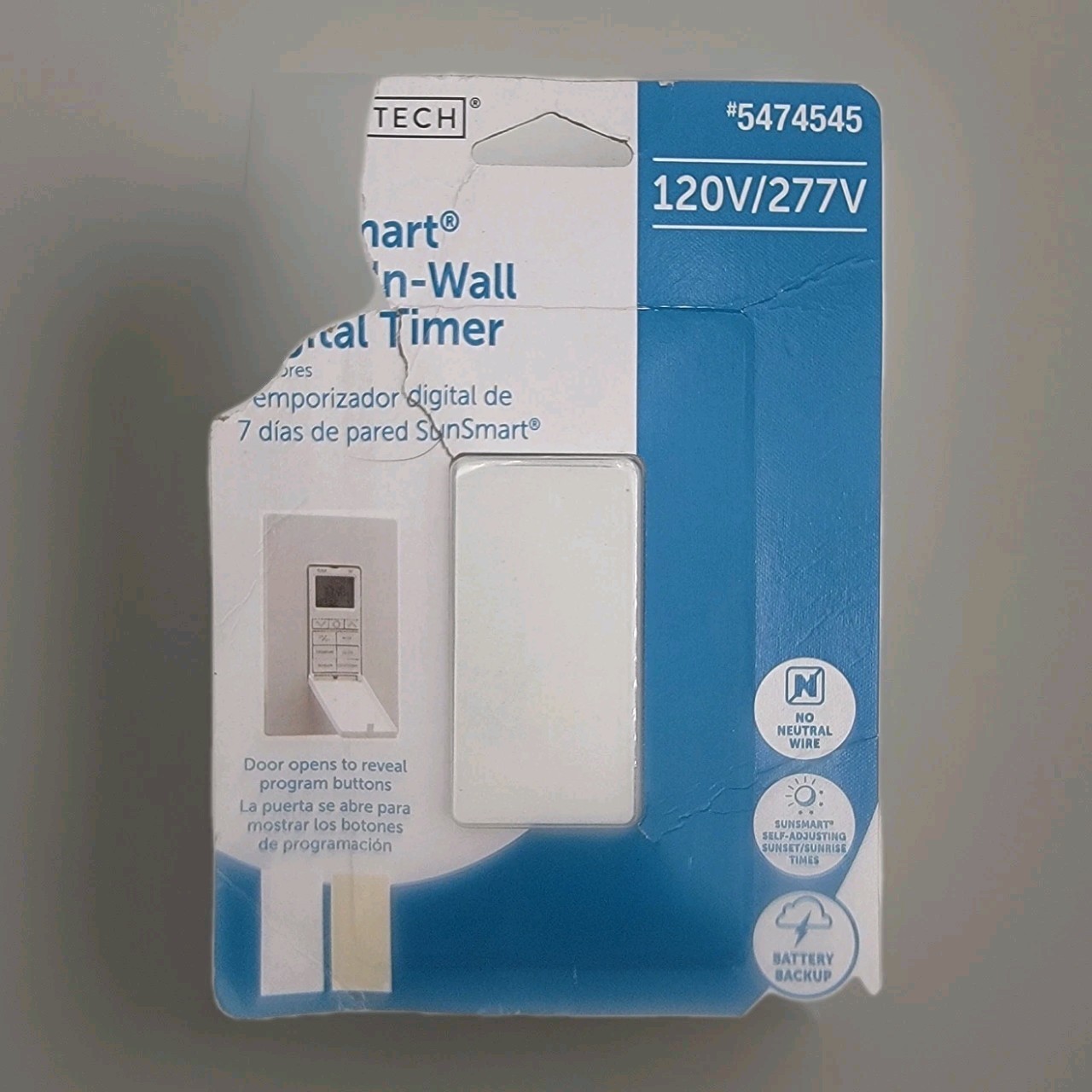 Utilitech SunSmart 7-Day In-wall Digital Timer #5474545 White or Almond Open Box