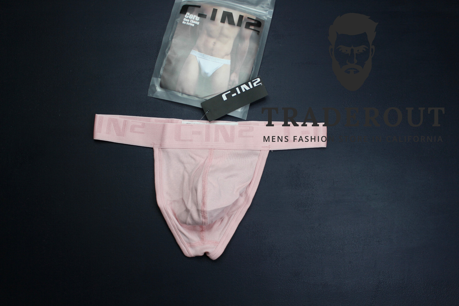 C-IN2 men pink core cotton classic Thong G-string underwear size M L