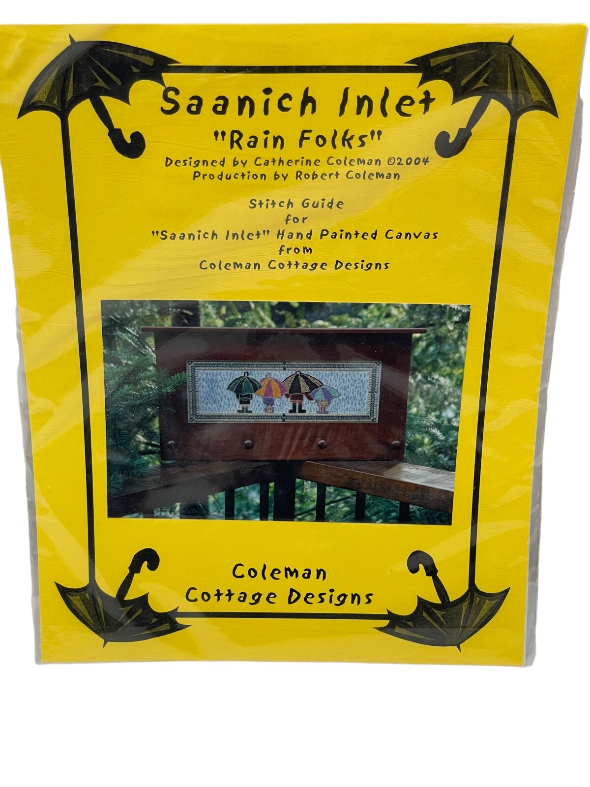 Saanich Inlet "Rain Folks" Needlepoint Pattern Coleman Cottage Designs