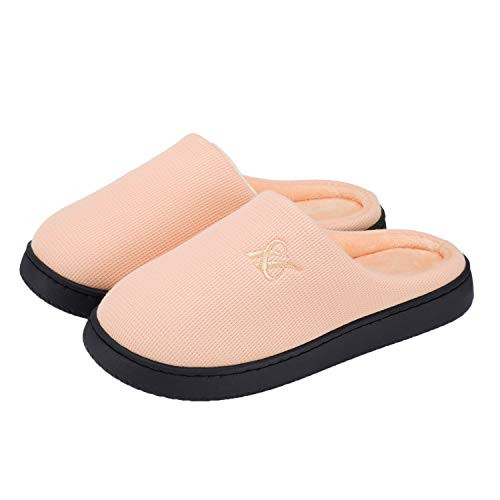 Memory Foam Slippers for Women's and Men's Casual 9-10 Women/7-8 Men Pinkorange
