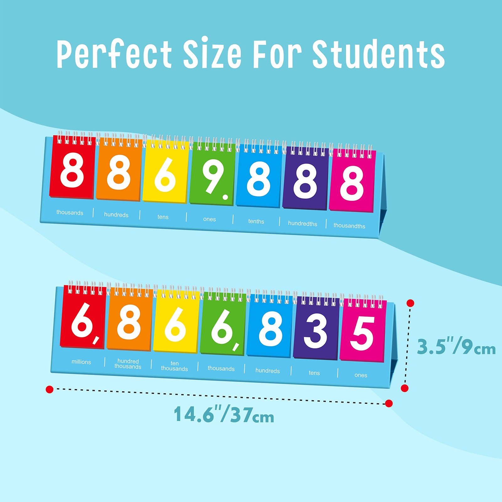 SpriteGru Freestanding Place Value Flip Chart, Double Side with Whole Numbers...