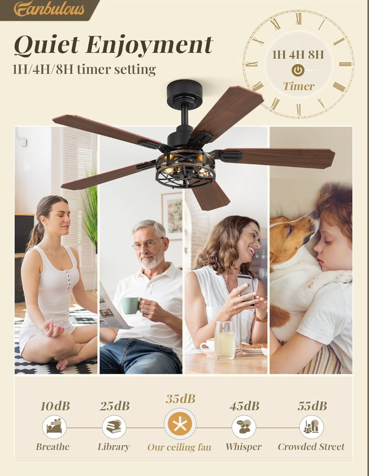 42 Inch Rustic Caged Ceiling Fan with Lights, 2 pack, BRAND NEW!