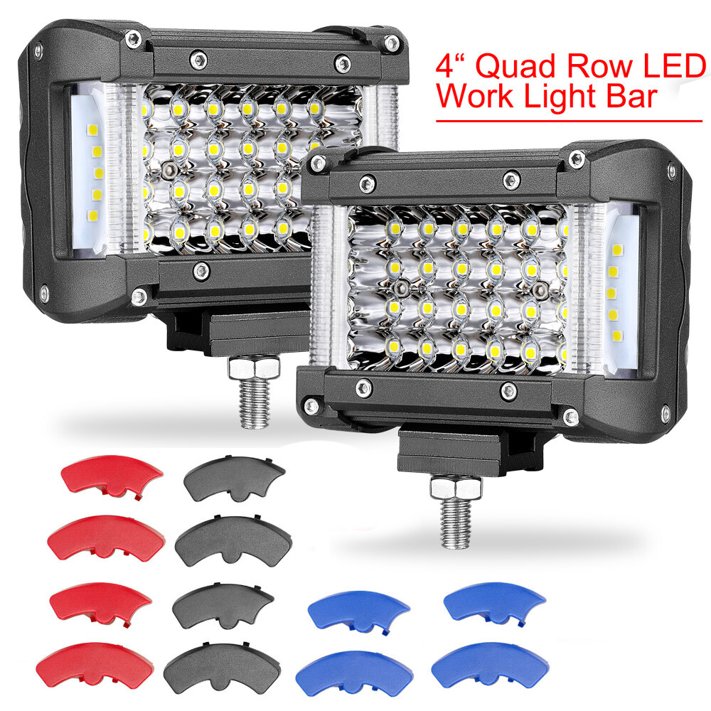 2X 4" 440W LED Light Bar Spot Pods Side Shooter Driving Fog Off-Road 4WD ATV 12V