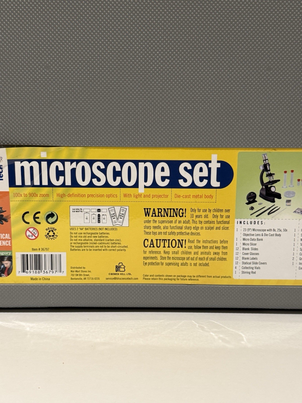 Educational Kids Microscope Science Kit with Carry Case NEW Open Box