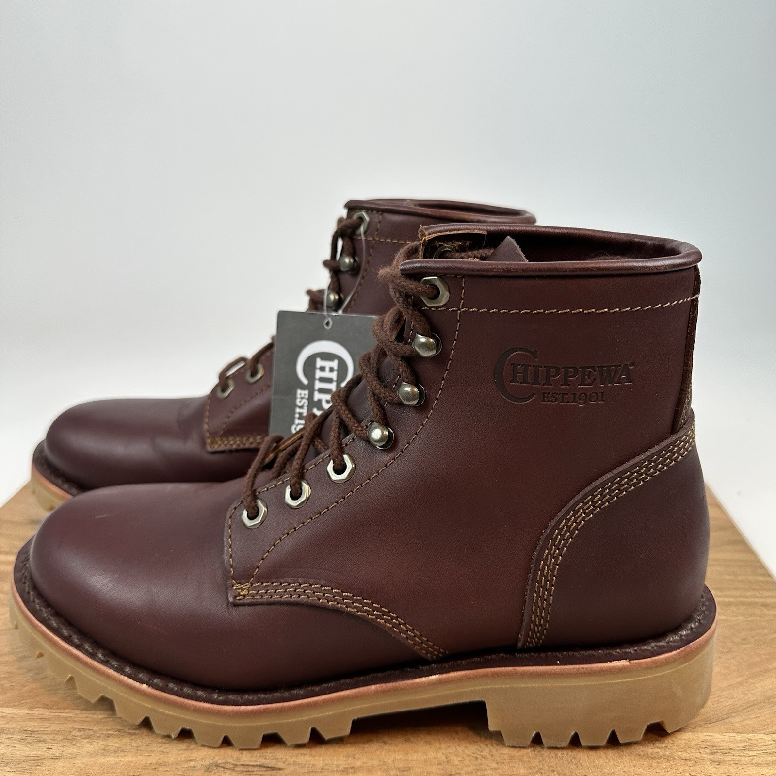 New Chippewa Classic 2.0 6 Inch Limited Edition Brown Lace Up Work Boots Sz 8 EE