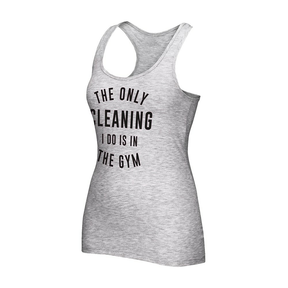 Reebok CrossFit Women's Grey "The Only Cleaning I Do Is In The Gym" Tank Top