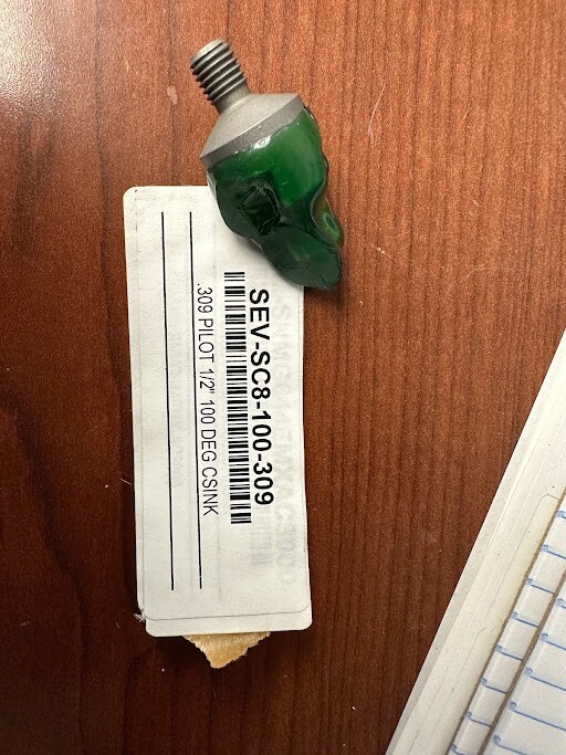 CARBIDE TIPPED STOP COUNTERSINK PILOT 100 DEG 1/4-28 .309 PILOT 1/2"D LOT OF 10