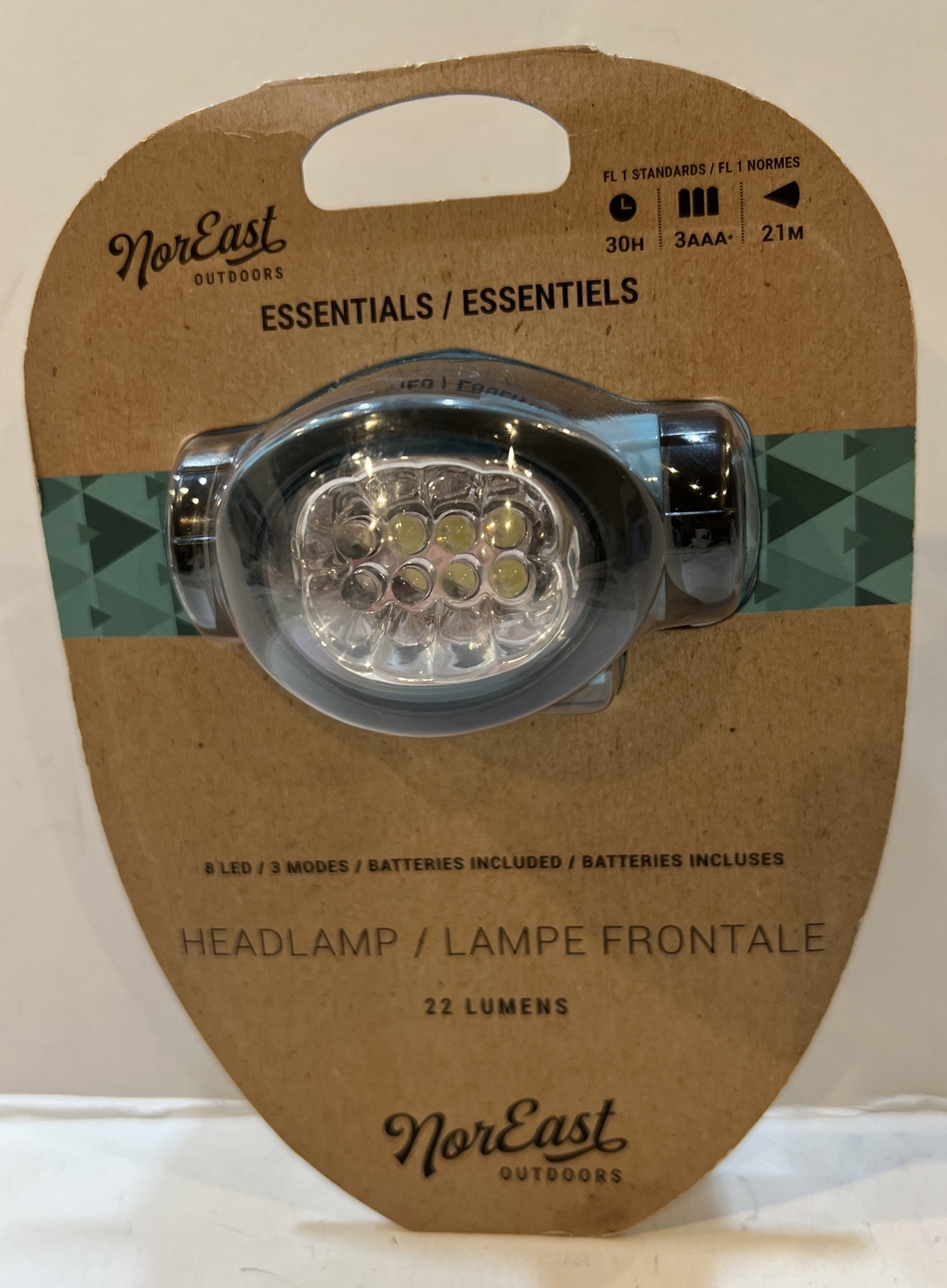 Noreast Outdoors LED Headlamp 8 LED Lights 3 Modes 22 Lumens Blue NEW