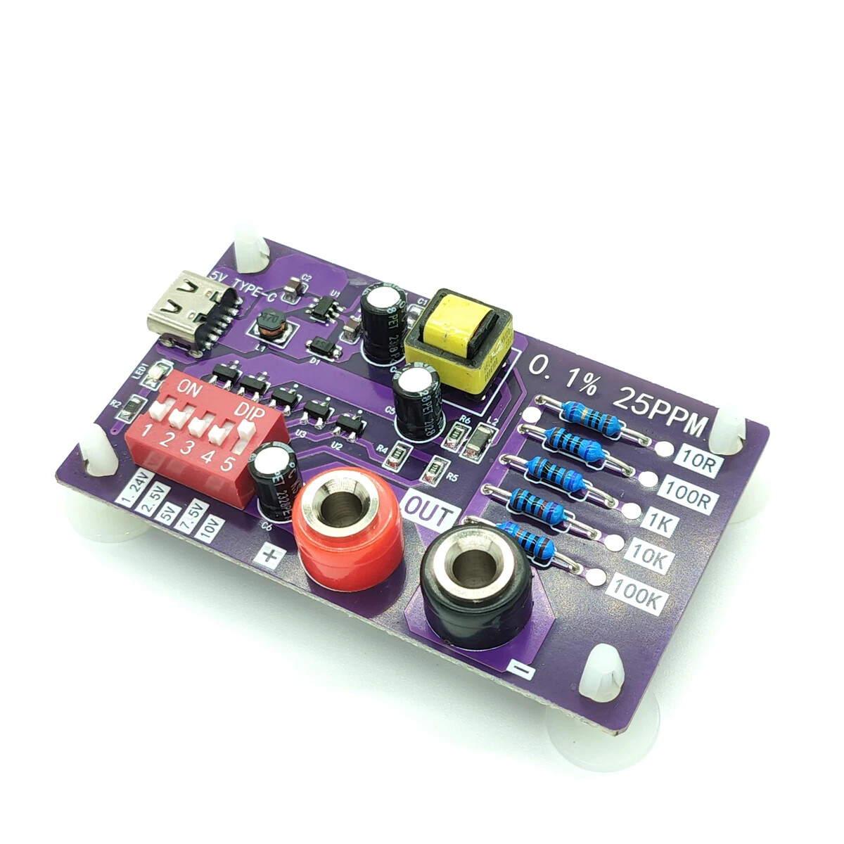 Precision Voltage Reference Module 5 Channels 5 Levels Resistors of Calibration