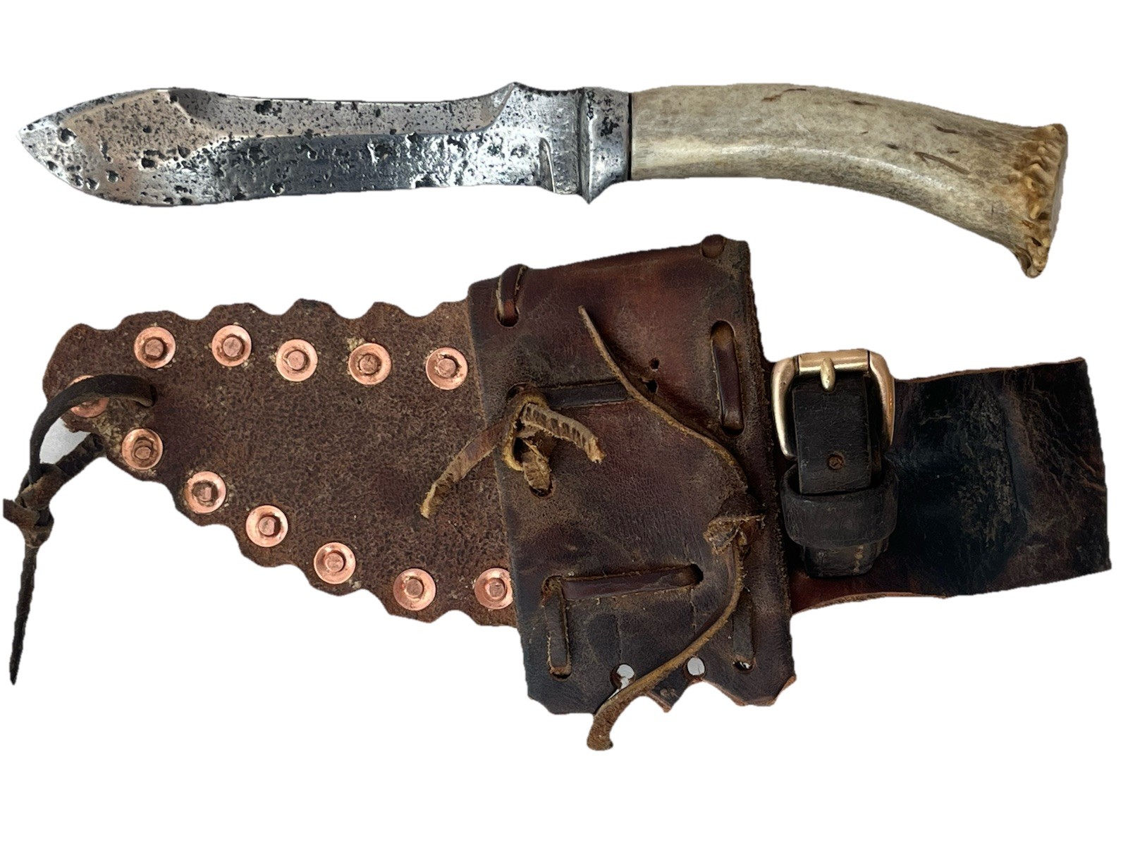 PUMA WHITE HUNTER KNIFE Metal Detector Find Custom Deer Horn Handle One of a Kin