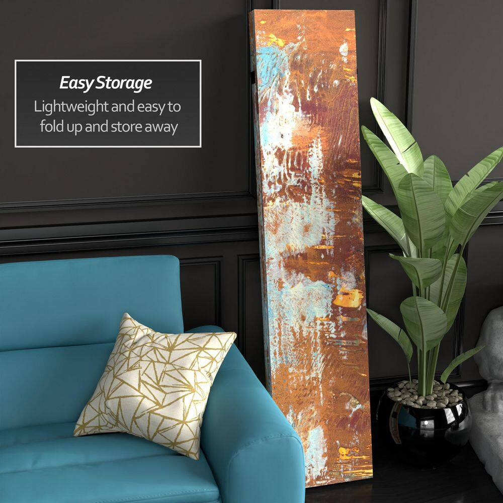 6 Ft. Rust Printed 3-Panel Room Divider