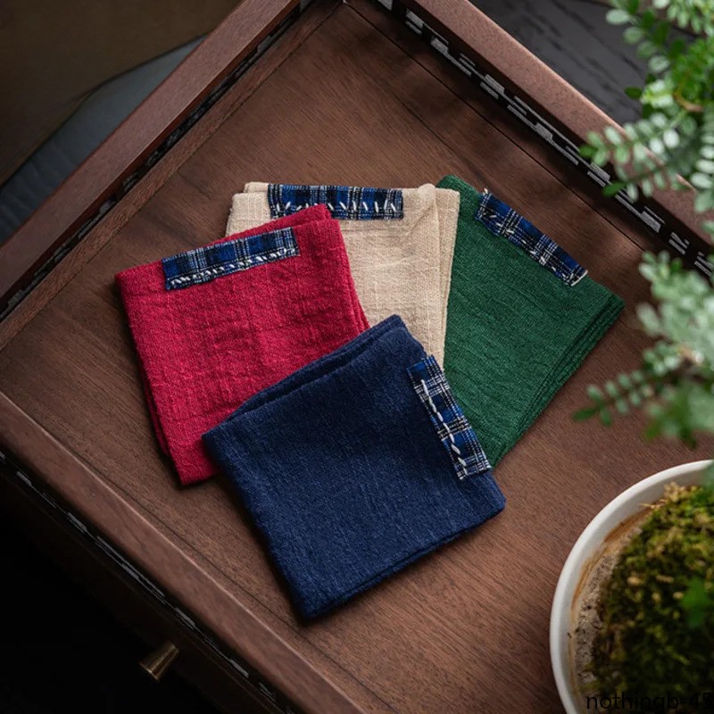 Chinese Tea Towel Linen Towel Zen Towels Absorbent Thickened Cotton Tea Supplies